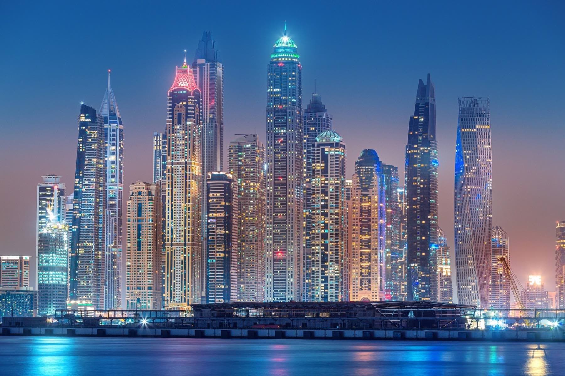 Contemporary Dubai architecture detail